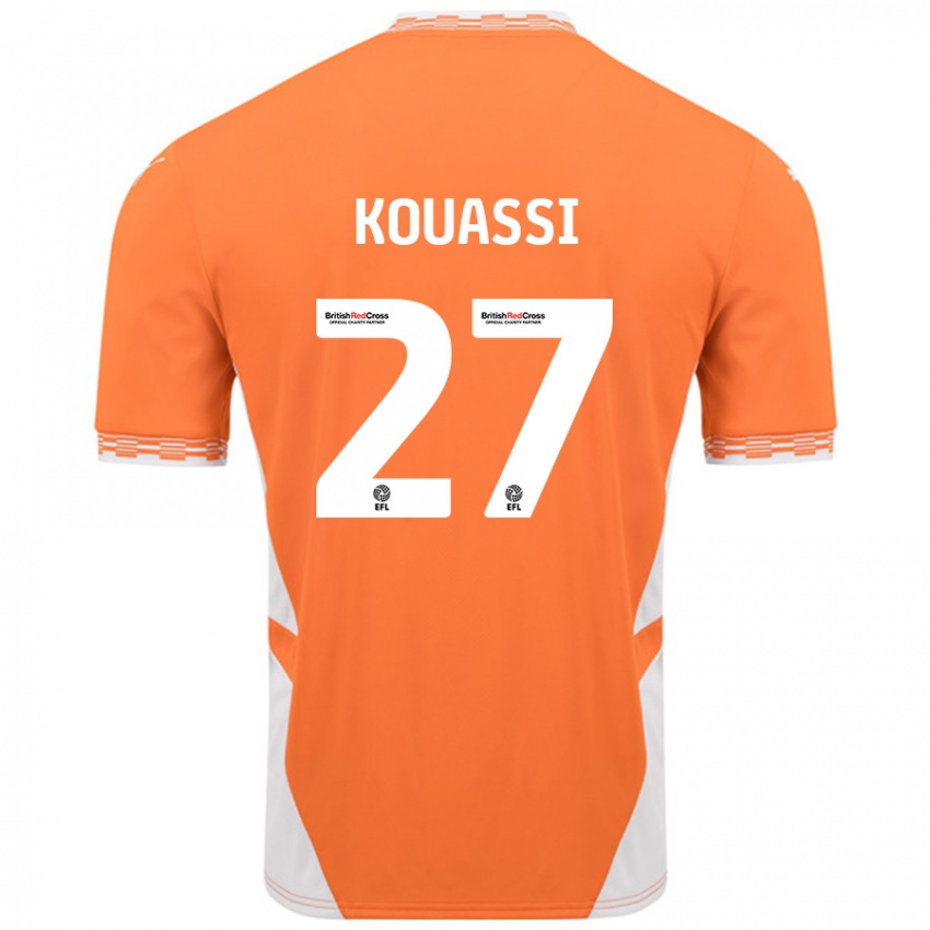 Børn Kylian Kouassi #27 Orange Hvid Hjemmebane Spillertrøjer 2024/25 Trøje T-Shirt