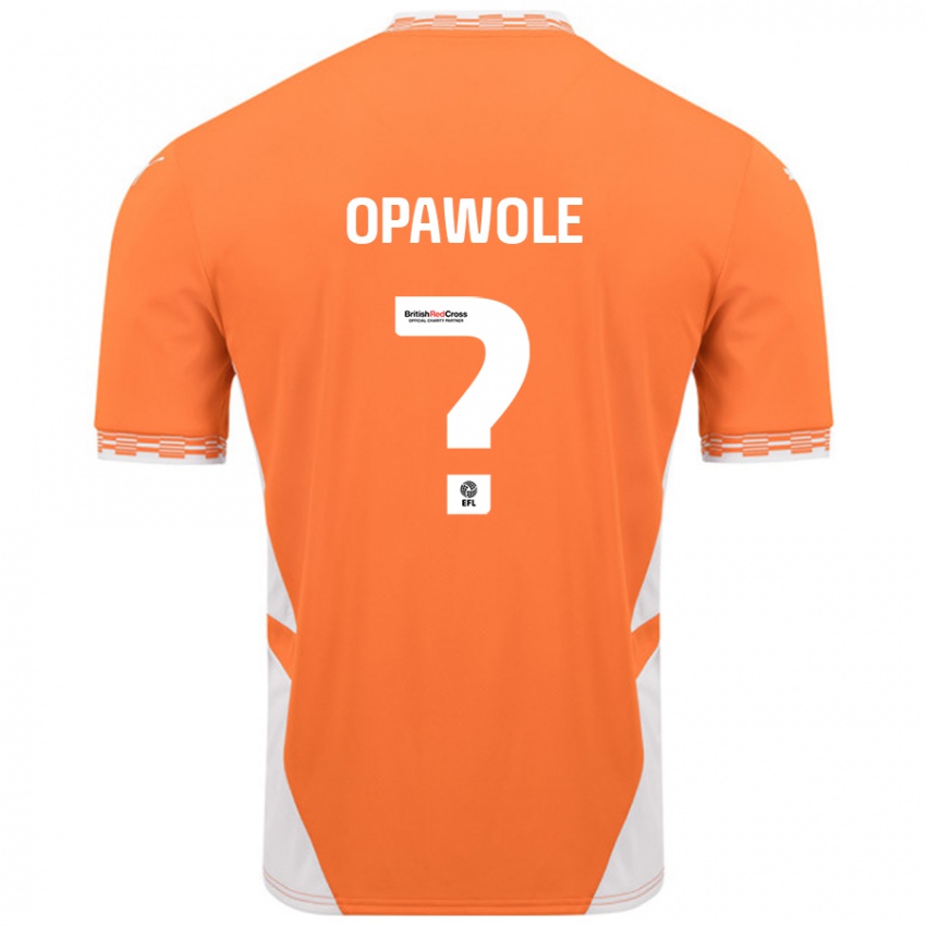 Børn Johnson Opawole #0 Orange Hvid Hjemmebane Spillertrøjer 2024/25 Trøje T-Shirt