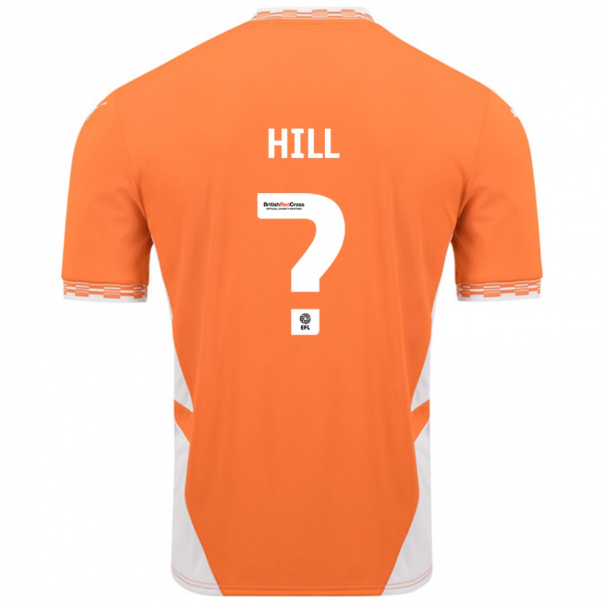 Børn Tyler Hill #0 Orange Hvid Hjemmebane Spillertrøjer 2024/25 Trøje T-Shirt