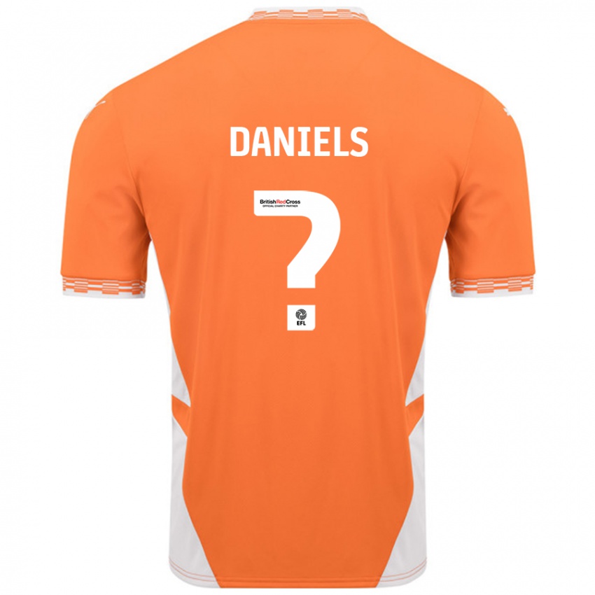 Børn Jake Daniels #0 Orange Hvid Hjemmebane Spillertrøjer 2024/25 Trøje T-Shirt