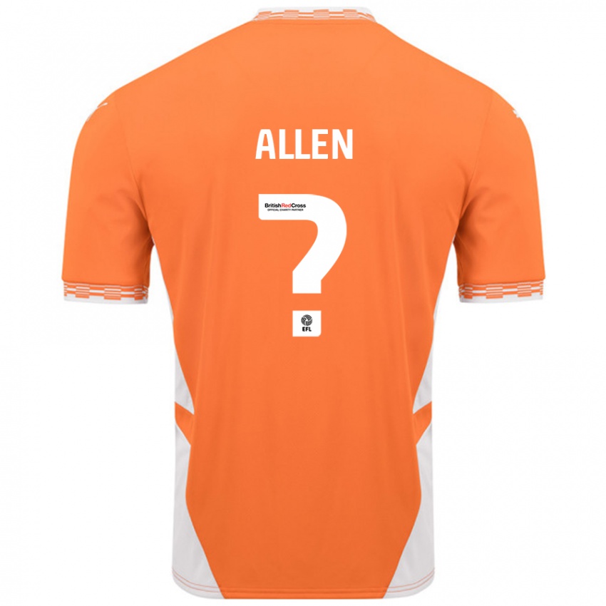 Børn Karen Allen #0 Orange Hvid Hjemmebane Spillertrøjer 2024/25 Trøje T-Shirt