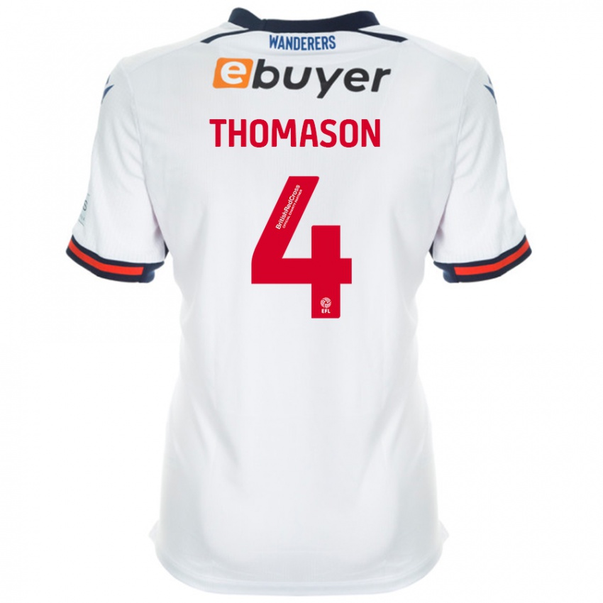 Børn George Thomason #4 Hvid Hjemmebane Spillertrøjer 2024/25 Trøje T-Shirt