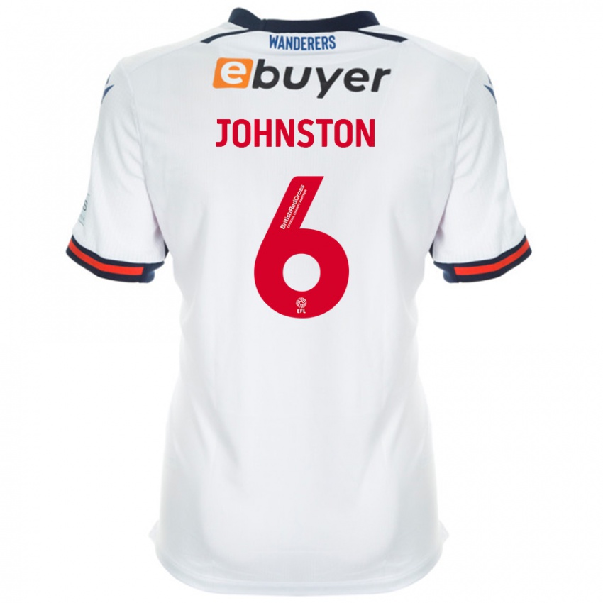 Børn George Johnston #6 Hvid Hjemmebane Spillertrøjer 2024/25 Trøje T-Shirt