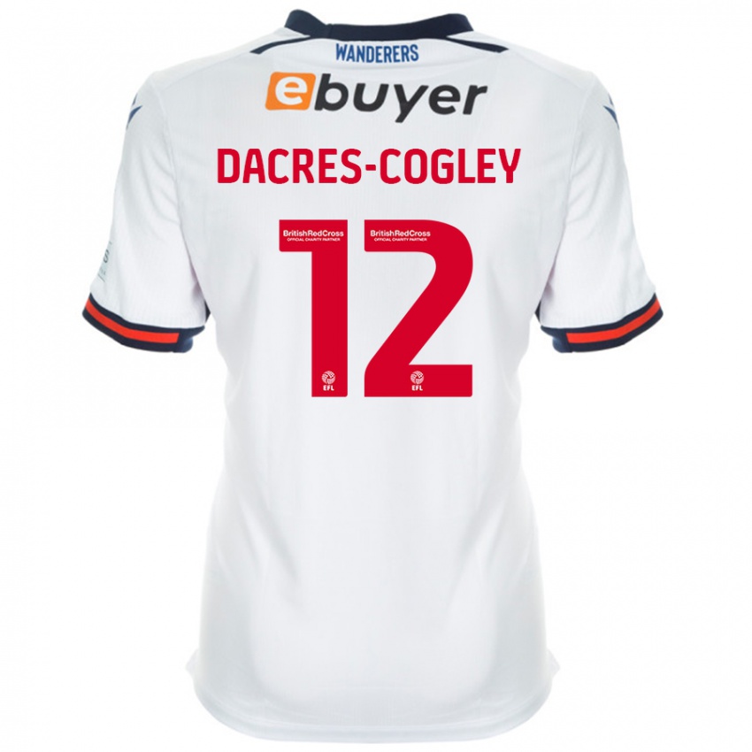 Børn Josh Dacres-Cogley #12 Hvid Hjemmebane Spillertrøjer 2024/25 Trøje T-Shirt