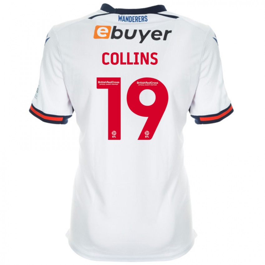 Børn Aaron Collins #19 Hvid Hjemmebane Spillertrøjer 2024/25 Trøje T-Shirt