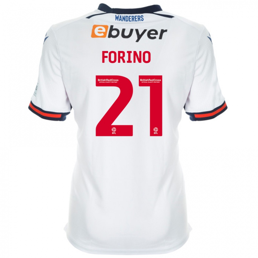 Børn Chris Forino #21 Hvid Hjemmebane Spillertrøjer 2024/25 Trøje T-Shirt