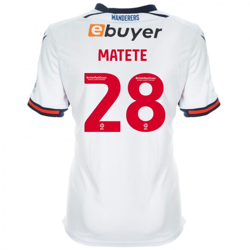 Børn Jay Matete #28 Hvid Hjemmebane Spillertrøjer 2024/25 Trøje T-Shirt