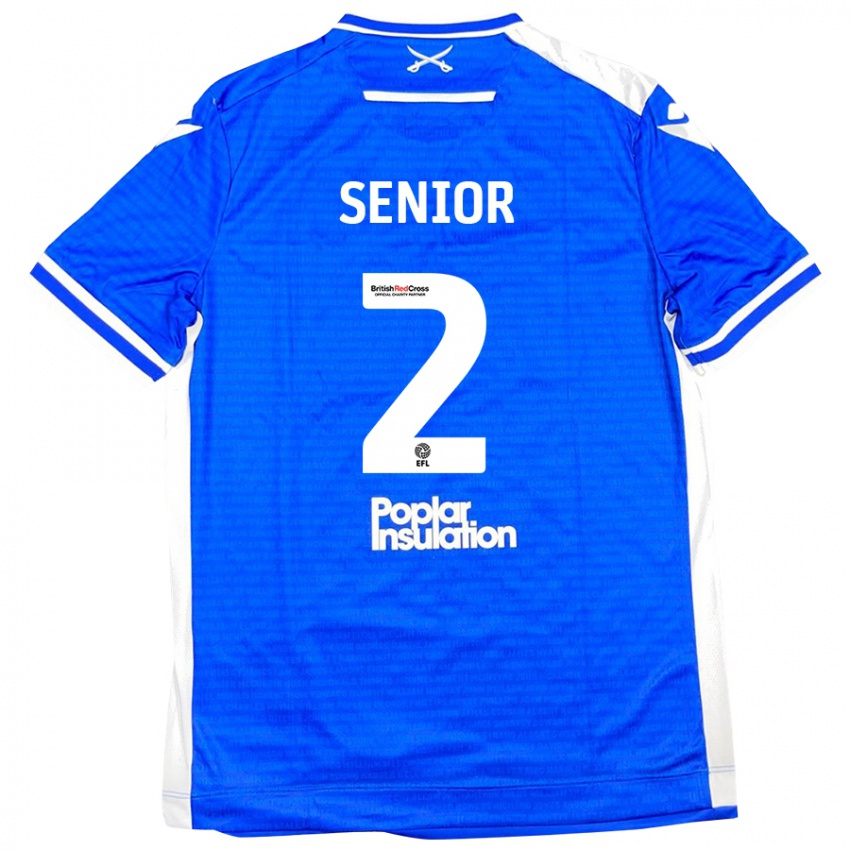 Børn Joel Senior #2 Blå Hvid Hjemmebane Spillertrøjer 2024/25 Trøje T-Shirt