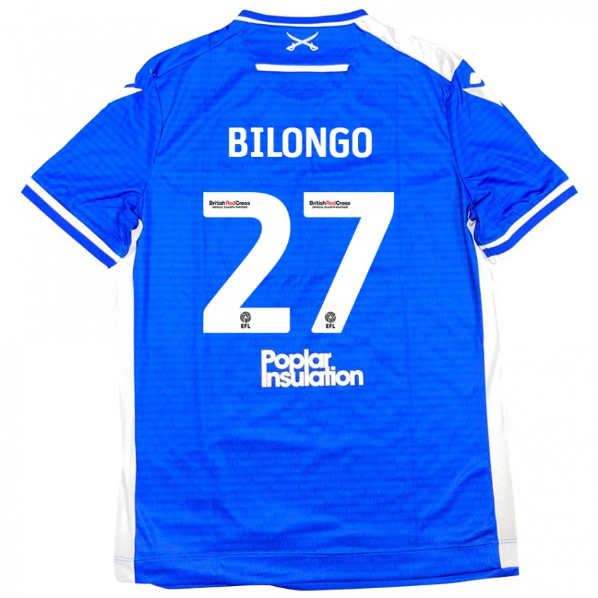 Børn Bryant Bilongo #27 Blå Hvid Hjemmebane Spillertrøjer 2024/25 Trøje T-Shirt