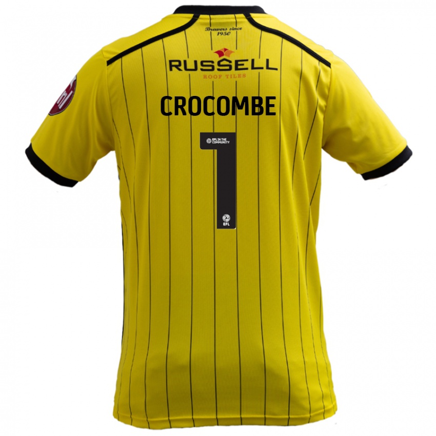 Børn Max Crocombe #1 Gul Hjemmebane Spillertrøjer 2024/25 Trøje T-Shirt