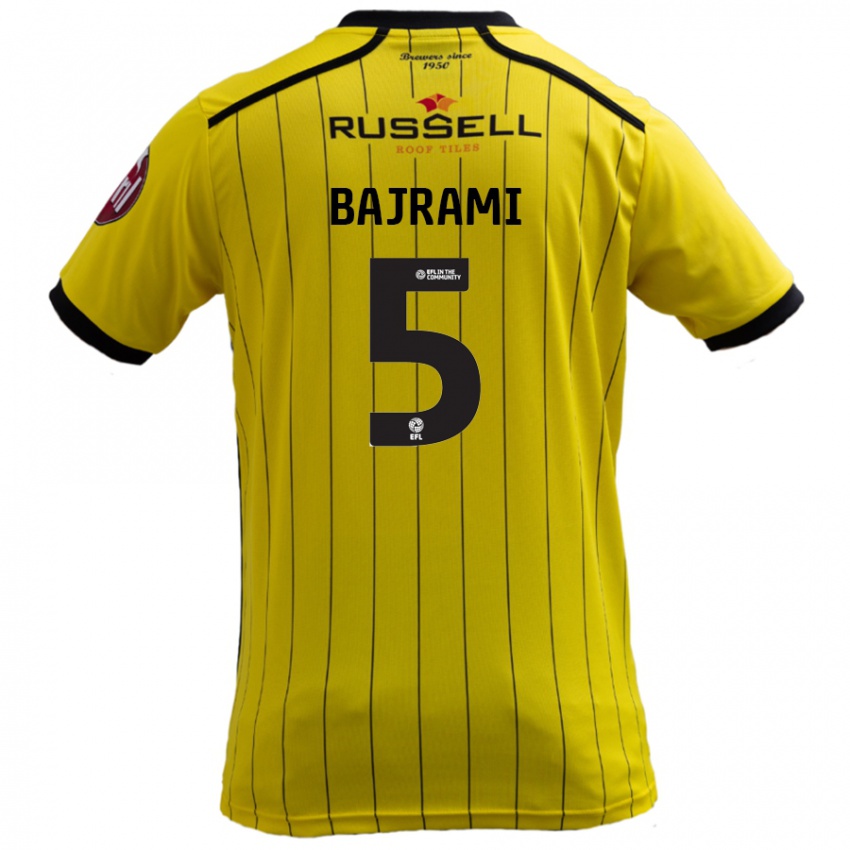 Børn Geraldo Bajrami #5 Gul Hjemmebane Spillertrøjer 2024/25 Trøje T-Shirt