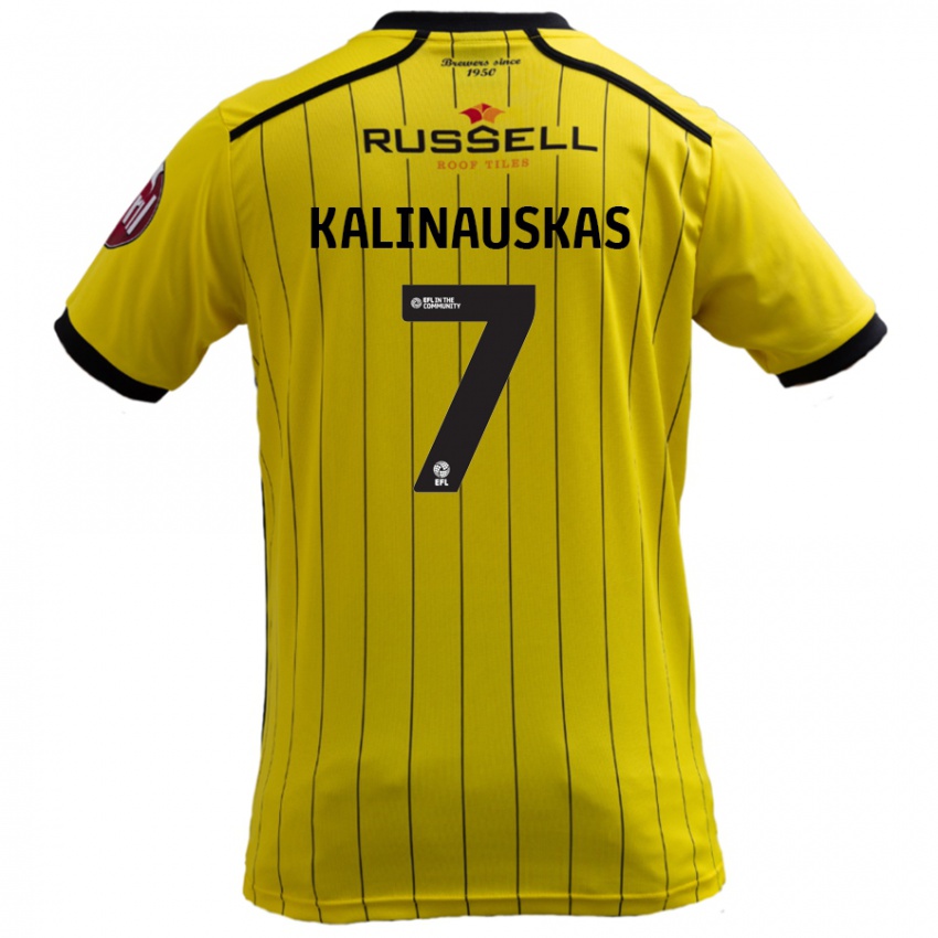 Børn Tomas Kalinauskas #7 Gul Hjemmebane Spillertrøjer 2024/25 Trøje T-Shirt