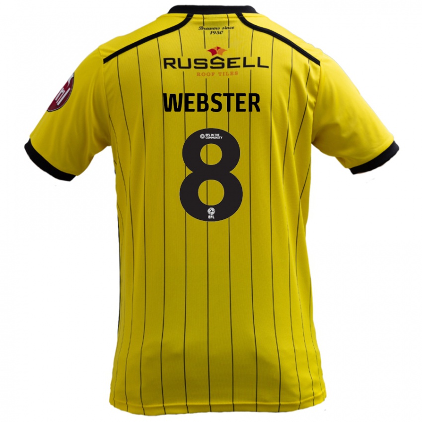 Børn Charlie Webster #8 Gul Hjemmebane Spillertrøjer 2024/25 Trøje T-Shirt