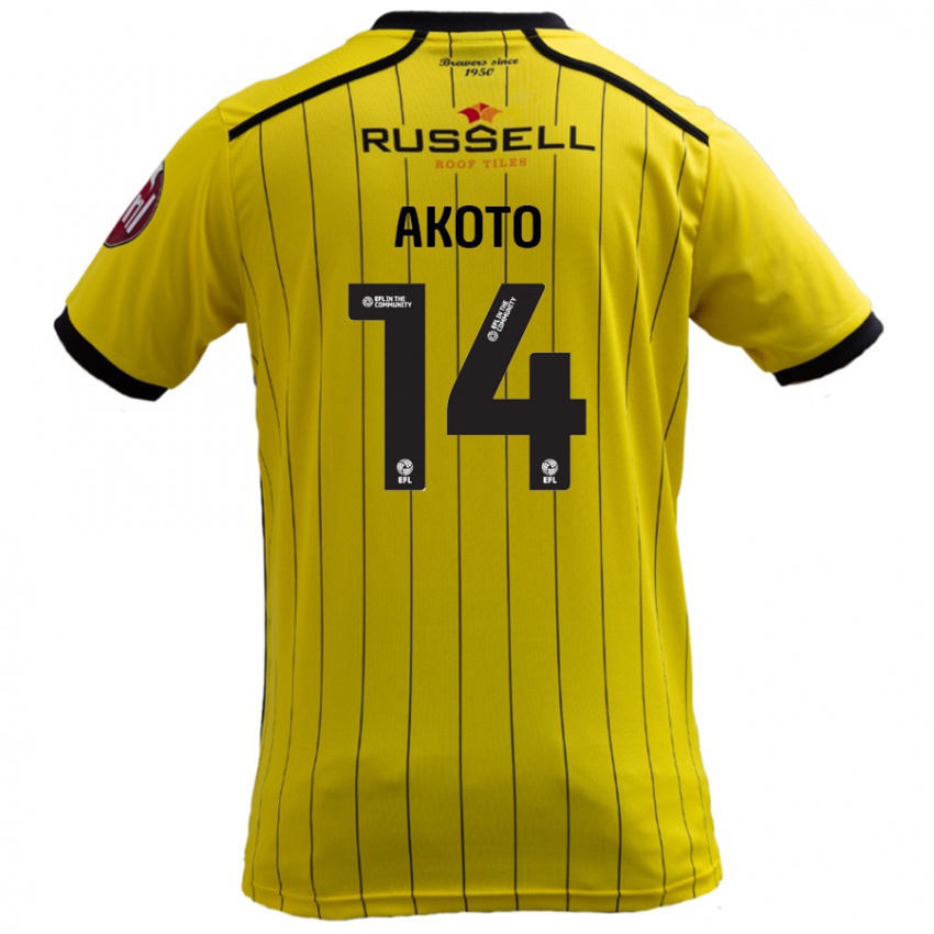 Børn Nick Akoto #14 Gul Hjemmebane Spillertrøjer 2024/25 Trøje T-Shirt