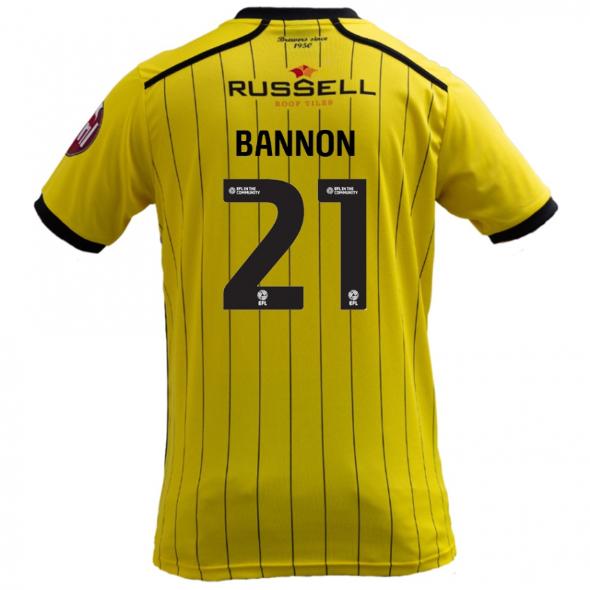 Børn Alex Bannon #21 Gul Hjemmebane Spillertrøjer 2024/25 Trøje T-Shirt