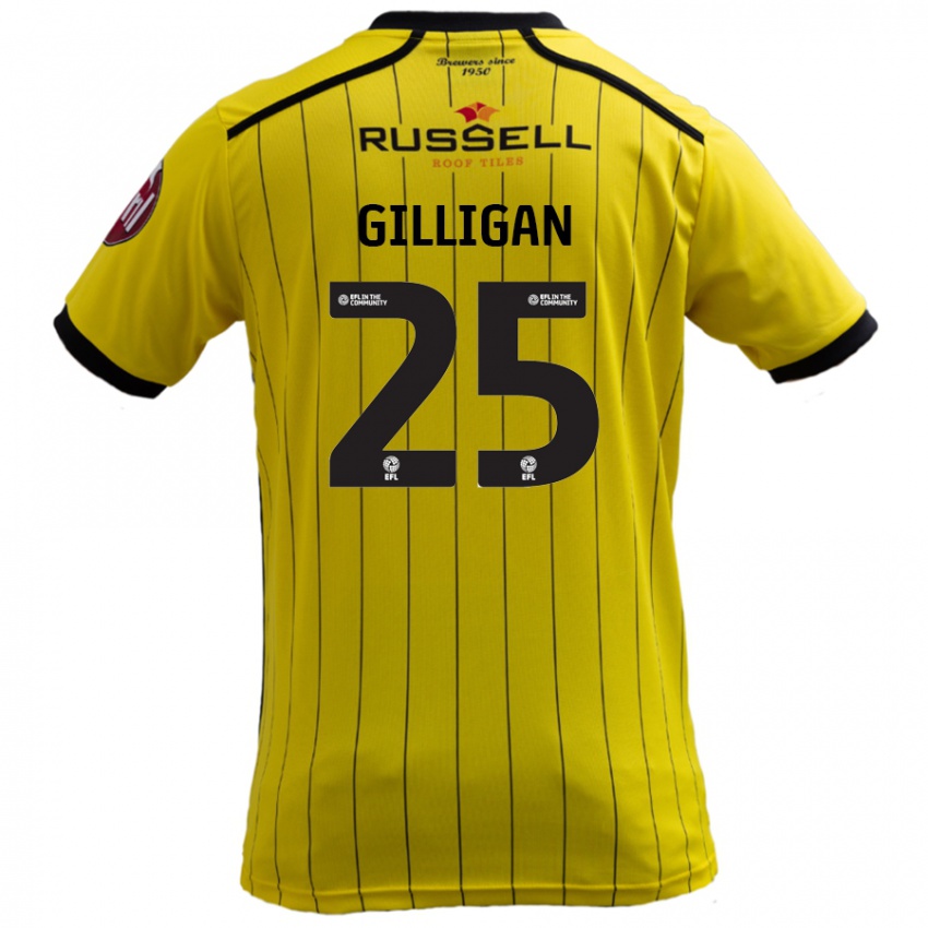 Børn Ciaran Gilligan #25 Gul Hjemmebane Spillertrøjer 2024/25 Trøje T-Shirt