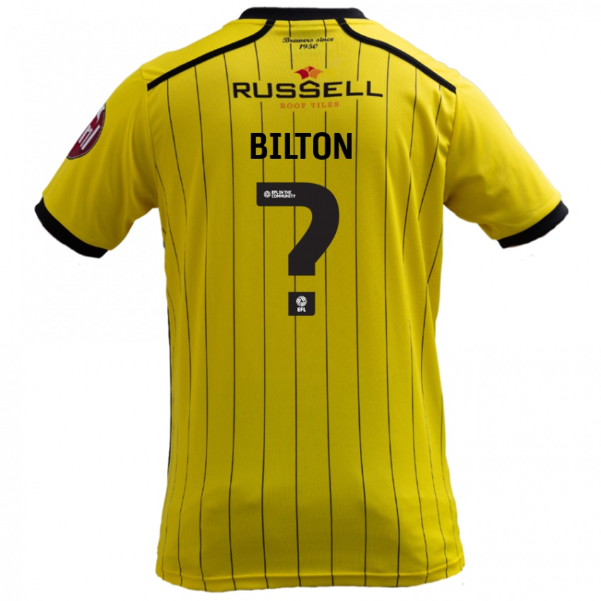 Børn Kye Bilton #0 Gul Hjemmebane Spillertrøjer 2024/25 Trøje T-Shirt