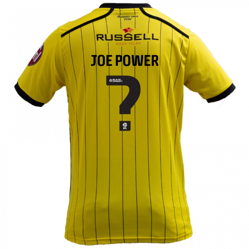 Børn John Joe Power #0 Gul Hjemmebane Spillertrøjer 2024/25 Trøje T-Shirt