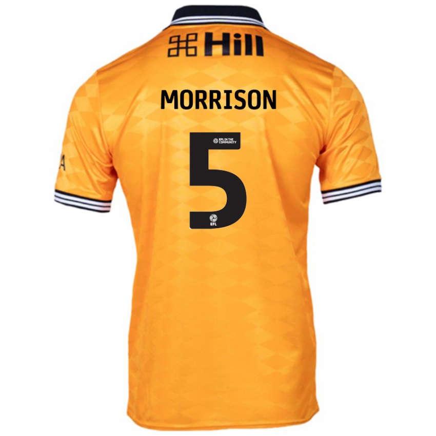 Børn Michael Morrison #5 Orange Hjemmebane Spillertrøjer 2024/25 Trøje T-Shirt