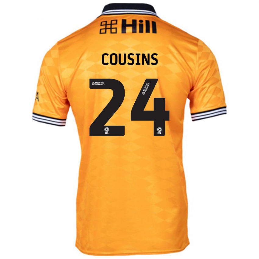 Børn Jordan Cousins #24 Orange Hjemmebane Spillertrøjer 2024/25 Trøje T-Shirt