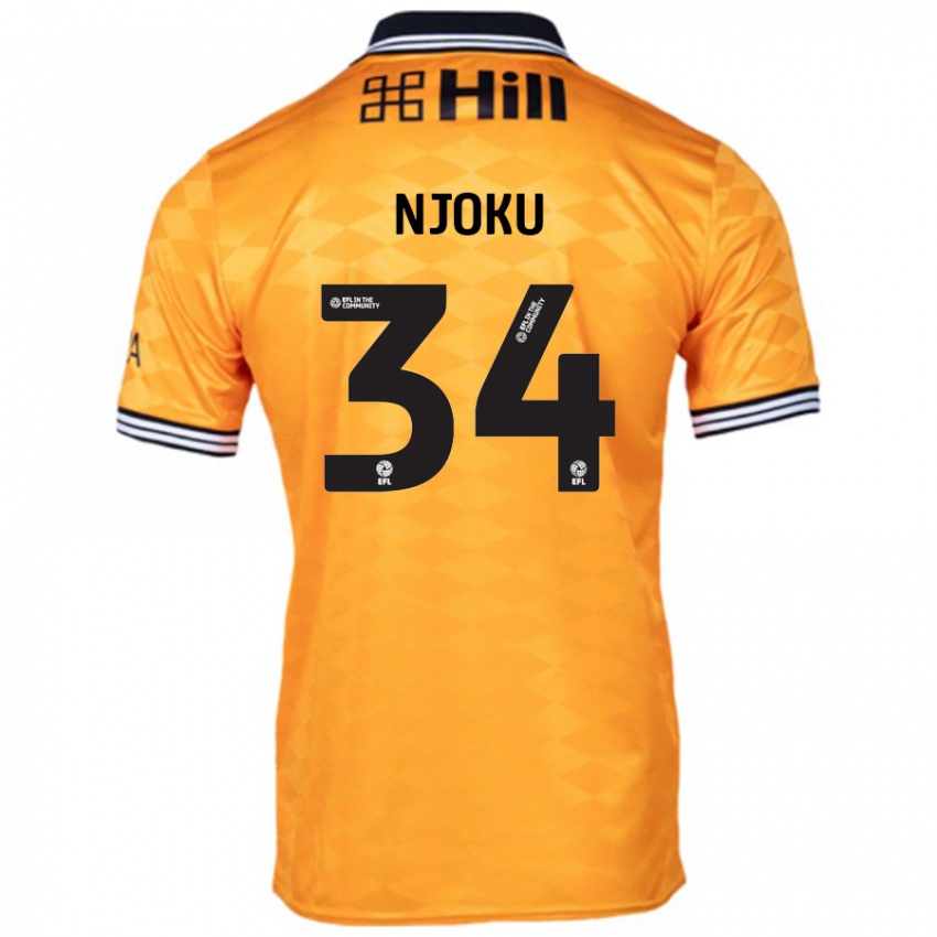 Børn Brandon Njoku #34 Orange Hjemmebane Spillertrøjer 2024/25 Trøje T-Shirt