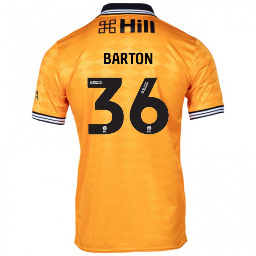 Børn Dan Barton #36 Orange Hjemmebane Spillertrøjer 2024/25 Trøje T-Shirt