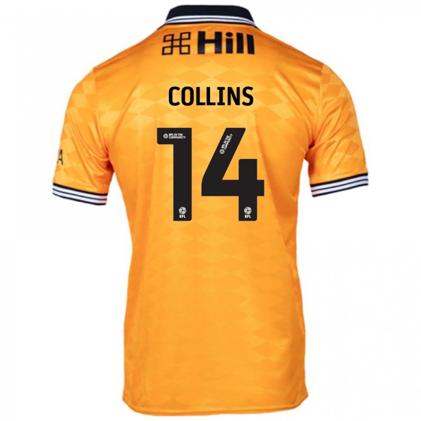 Børn Natasha Collins #14 Orange Hjemmebane Spillertrøjer 2024/25 Trøje T-Shirt