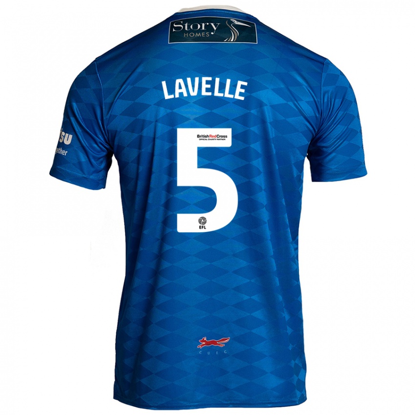 Børn Sam Lavelle #5 Blå Hjemmebane Spillertrøjer 2024/25 Trøje T-Shirt