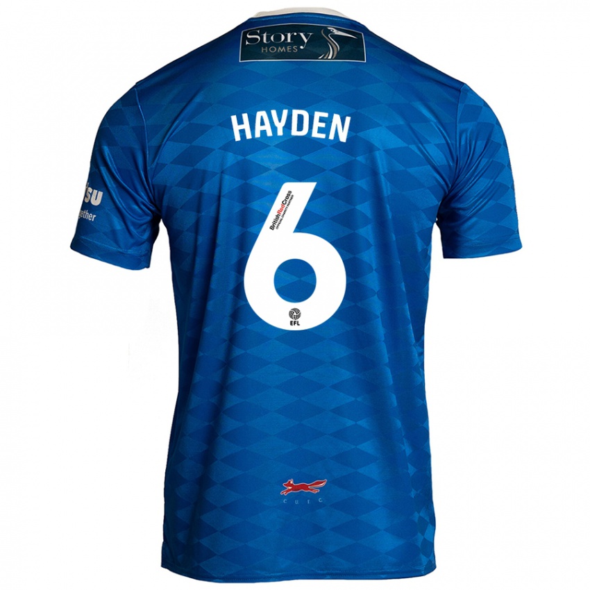 Børn Aaron Hayden #6 Blå Hjemmebane Spillertrøjer 2024/25 Trøje T-Shirt