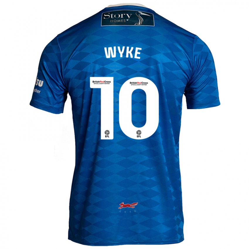 Børn Charlie Wyke #10 Blå Hjemmebane Spillertrøjer 2024/25 Trøje T-Shirt