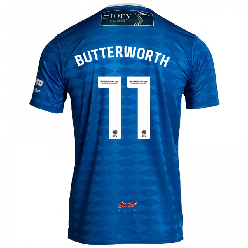 Børn Daniel Butterworth #11 Blå Hjemmebane Spillertrøjer 2024/25 Trøje T-Shirt