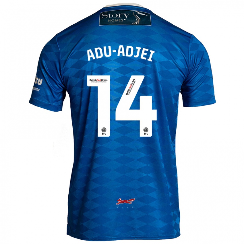 Børn Daniel Adu-Adjei #14 Blå Hjemmebane Spillertrøjer 2024/25 Trøje T-Shirt