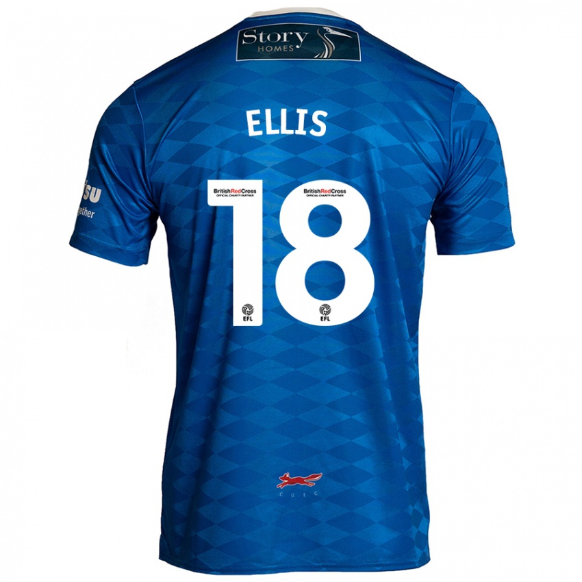 Børn Jack Ellis #18 Blå Hjemmebane Spillertrøjer 2024/25 Trøje T-Shirt