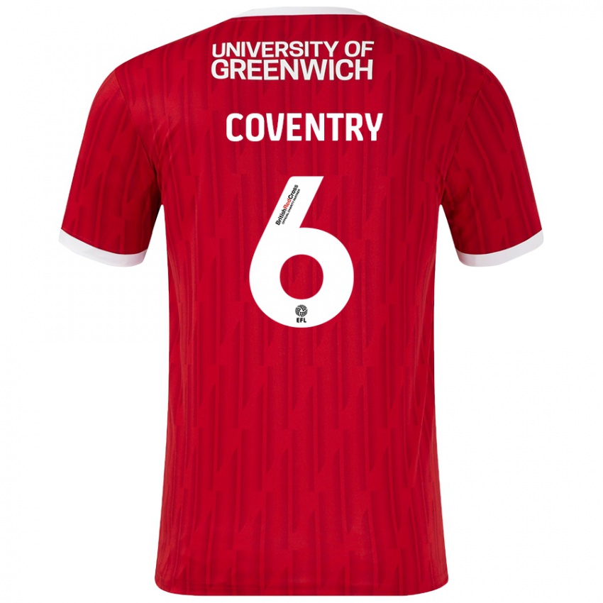 Børn Conor Coventry #6 Rød Hvid Hjemmebane Spillertrøjer 2024/25 Trøje T-Shirt