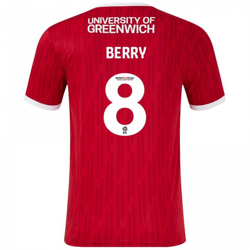 Børn Luke Berry #8 Rød Hvid Hjemmebane Spillertrøjer 2024/25 Trøje T-Shirt