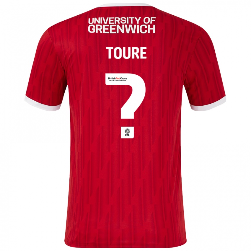 Børn Seydil Toure #0 Rød Hvid Hjemmebane Spillertrøjer 2024/25 Trøje T-Shirt