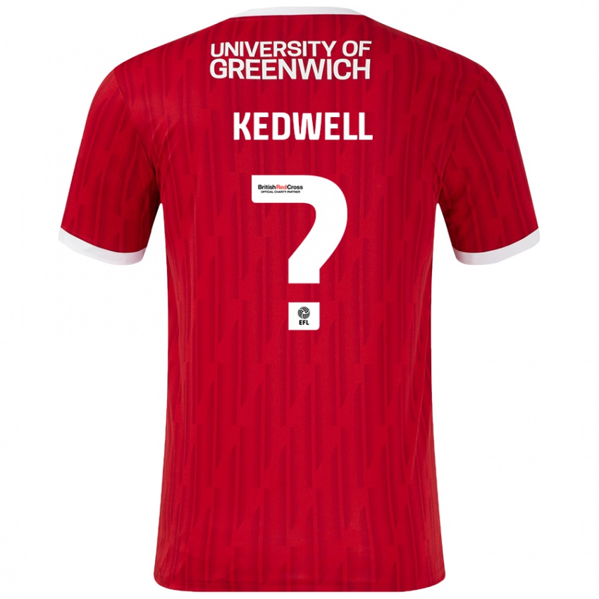 Børn Harvey Kedwell #0 Rød Hvid Hjemmebane Spillertrøjer 2024/25 Trøje T-Shirt