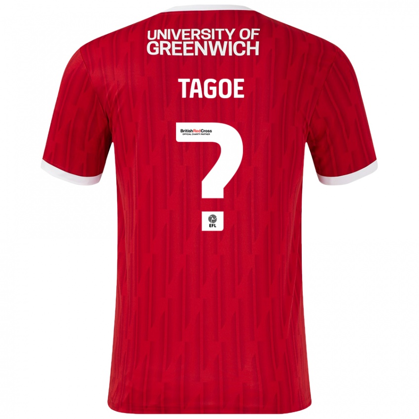 Børn Bradley Tagoe #0 Rød Hvid Hjemmebane Spillertrøjer 2024/25 Trøje T-Shirt