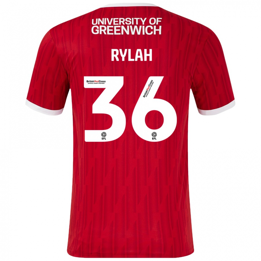 Børn Henry Rylah #36 Rød Hvid Hjemmebane Spillertrøjer 2024/25 Trøje T-Shirt