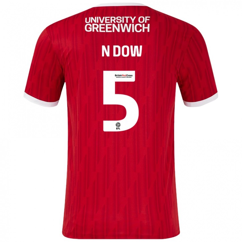 Børn Elisha N'dow #5 Rød Hvid Hjemmebane Spillertrøjer 2024/25 Trøje T-Shirt