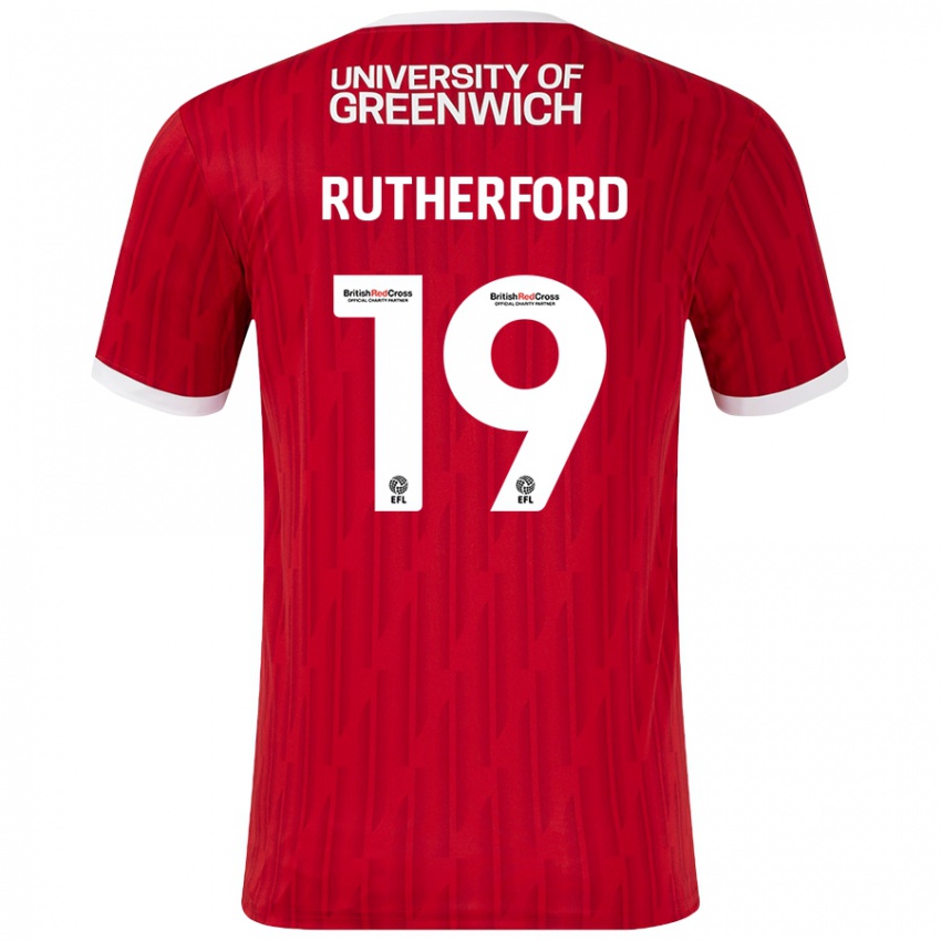 Børn Ella Rutherford #19 Rød Hvid Hjemmebane Spillertrøjer 2024/25 Trøje T-Shirt