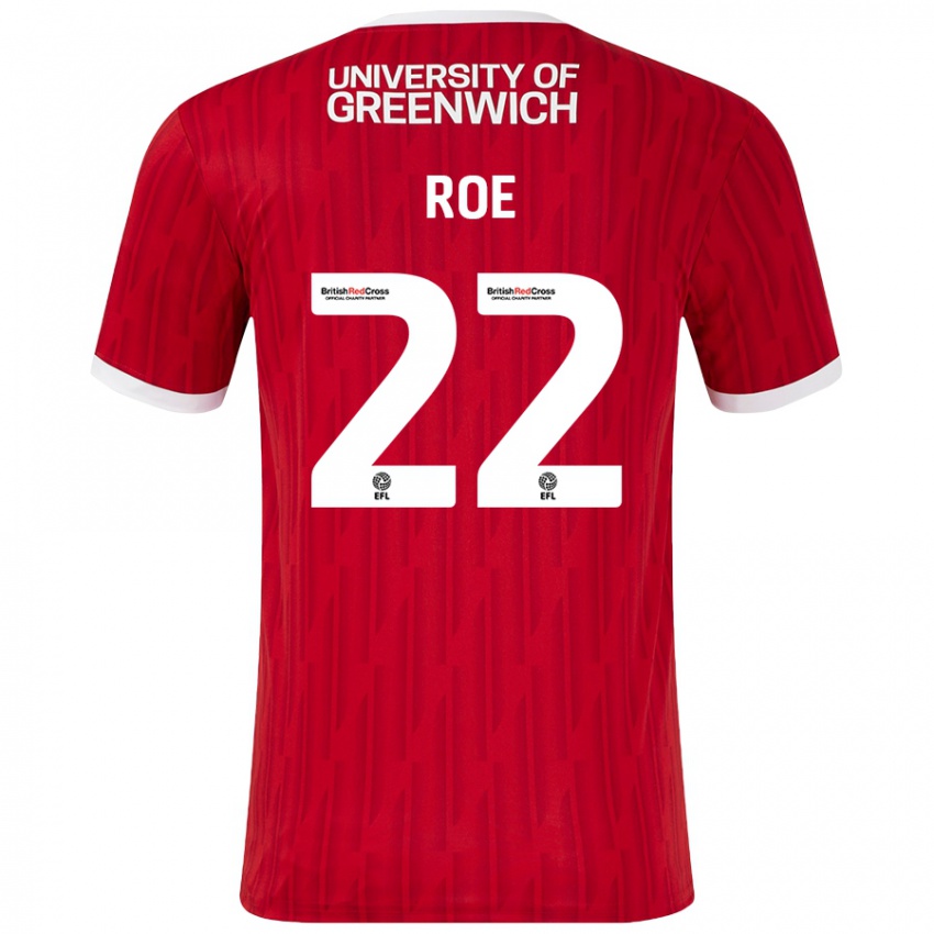 Børn Bethan Roe #22 Rød Hvid Hjemmebane Spillertrøjer 2024/25 Trøje T-Shirt