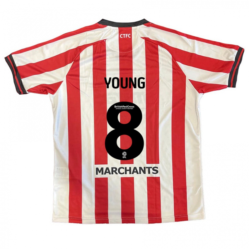 Børn Luke Young #8 Rød Hvid Hjemmebane Spillertrøjer 2024/25 Trøje T-Shirt