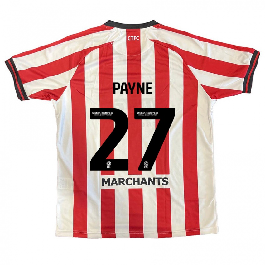 Børn Lewis Payne #27 Rød Hvid Hjemmebane Spillertrøjer 2024/25 Trøje T-Shirt