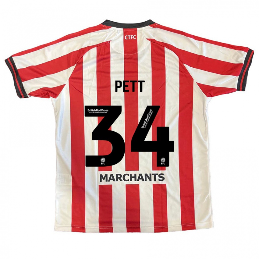 Børn Tom Pett #34 Rød Hvid Hjemmebane Spillertrøjer 2024/25 Trøje T-Shirt