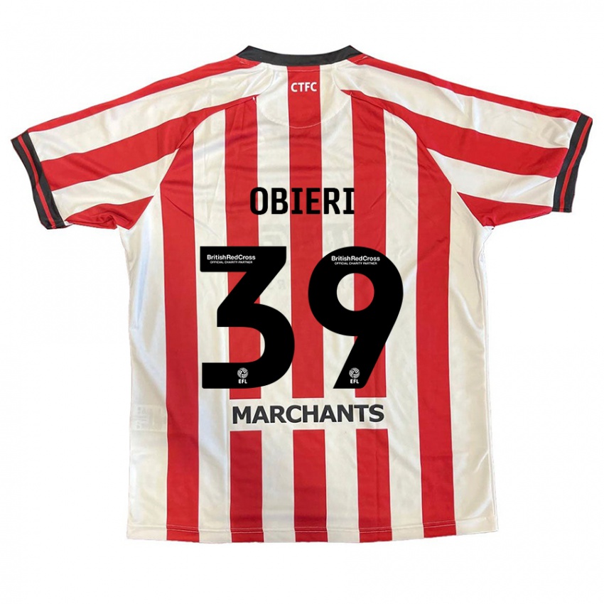 Børn Sopuruchukwu Obieri #39 Rød Hvid Hjemmebane Spillertrøjer 2024/25 Trøje T-Shirt