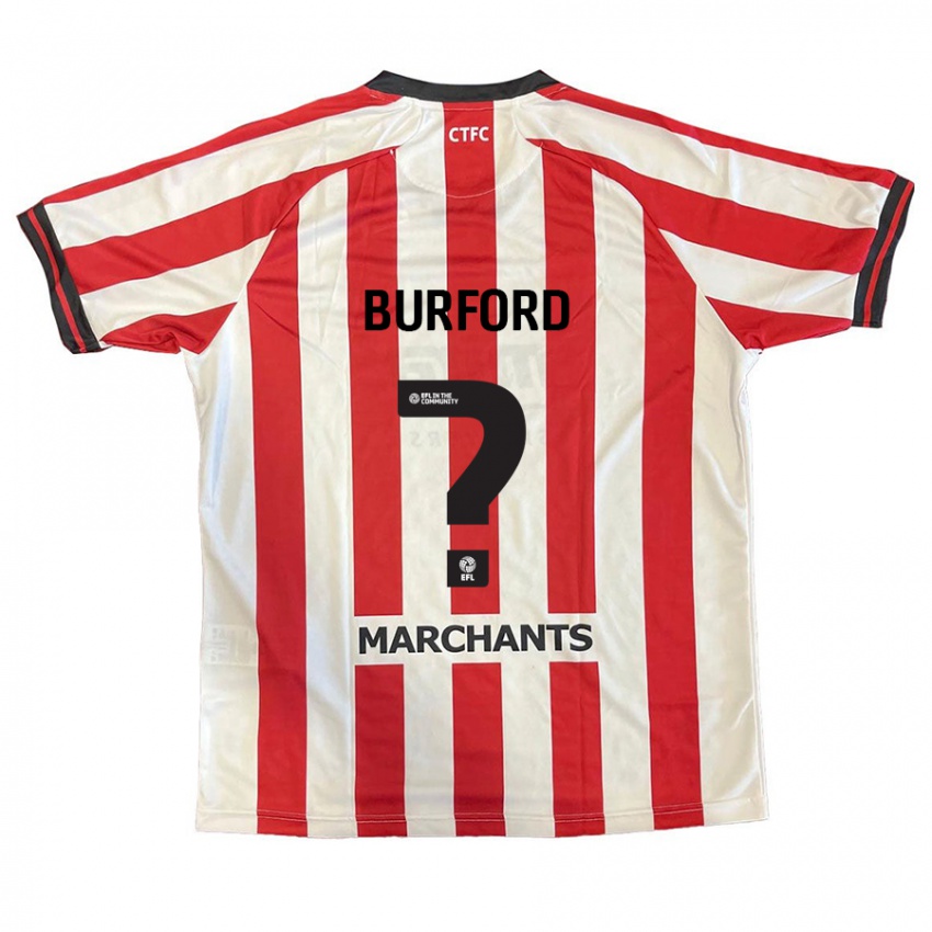 Børn Archie Burford #0 Rød Hvid Hjemmebane Spillertrøjer 2024/25 Trøje T-Shirt