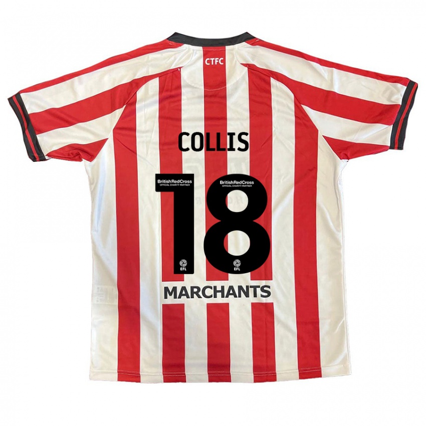 Børn Maisy Collis #18 Rød Hvid Hjemmebane Spillertrøjer 2024/25 Trøje T-Shirt