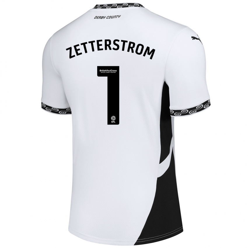 Børn Jacob Widell Zetterström #1 Hvid Sort Hjemmebane Spillertrøjer 2024/25 Trøje T-Shirt