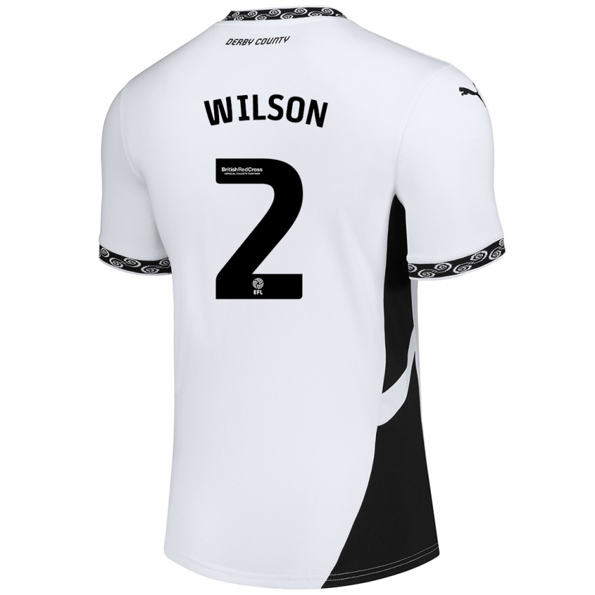 Børn Kane Wilson #2 Hvid Sort Hjemmebane Spillertrøjer 2024/25 Trøje T-Shirt